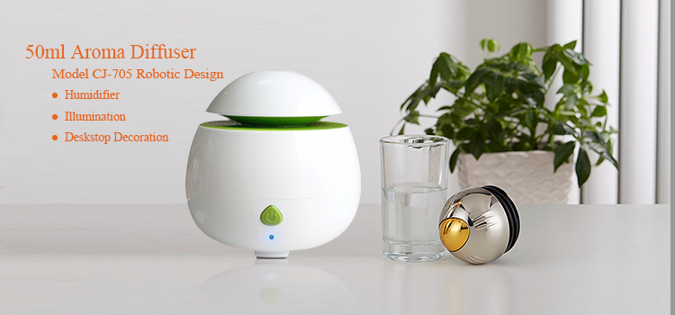 50ml Electric USB Aromatherapy Essential Oil Diffuser With Lamp