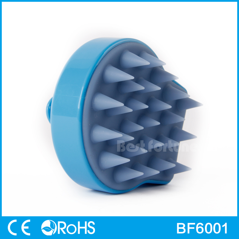 Nano Silver Soft Rubber Scalp Massaging Shampoo Brush Deep Cleansing