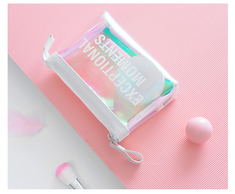 Waterproof Portable Toiletry Travel TPU Holographic Cosmetic Bag