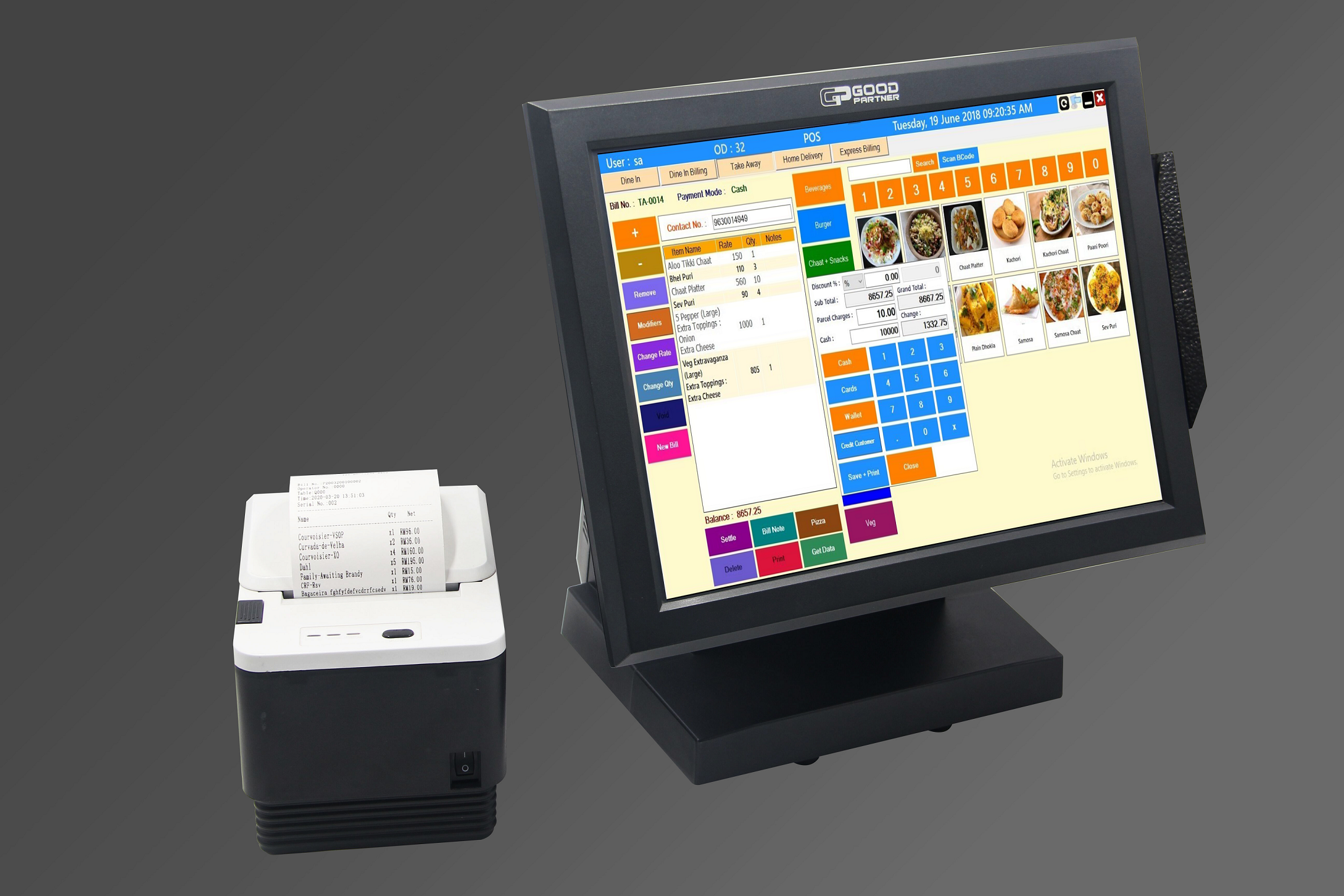 Dual-screen Payment Kiosk HDD-580 with Android 8GB eMMC and WIN 32GB/64GB/128GB SSD OS