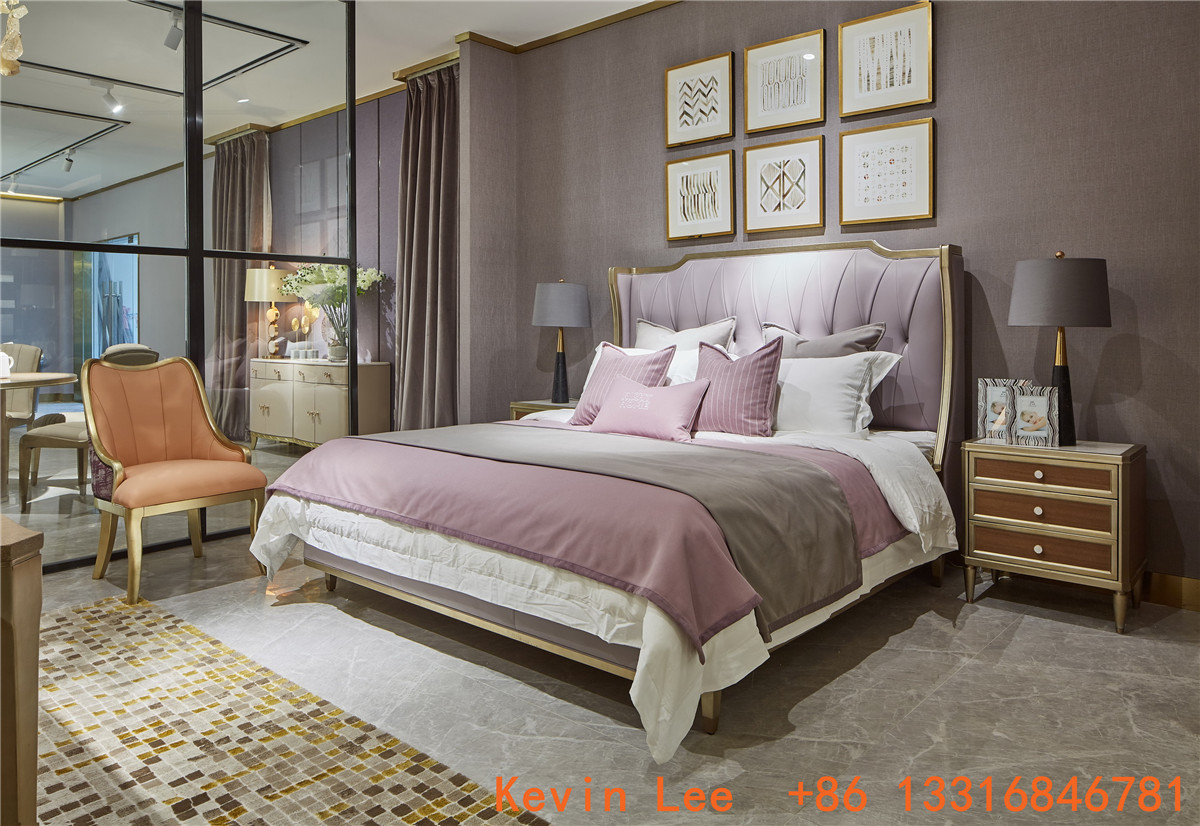 Elegance American style furniture in Light luxury design for Villa house living room leather sofa factory directly sale