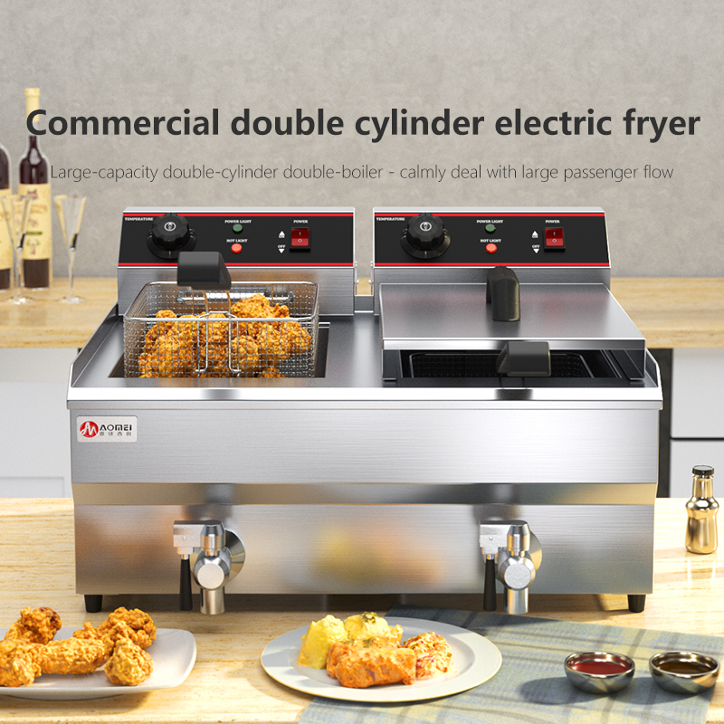 Commercial Equipment Healthy Electric Fryer 2 Tank 2 Basket for Industrial Machine