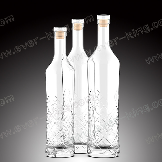 Customized Clear Super Flint Glass Spirit Bottle