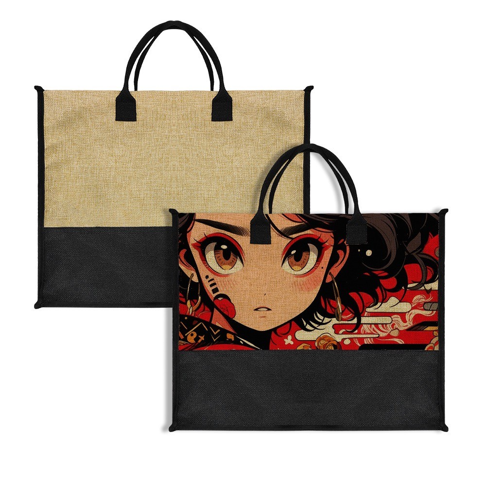 Big Capacity Blank Sublimation Linen Tote Bag Beach Bag For Sublimation Printing
