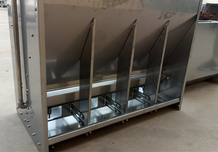 Fatten Pig Farm Equipment Dry And Wet Stainless Steel Double Side Feeder 8 Holes