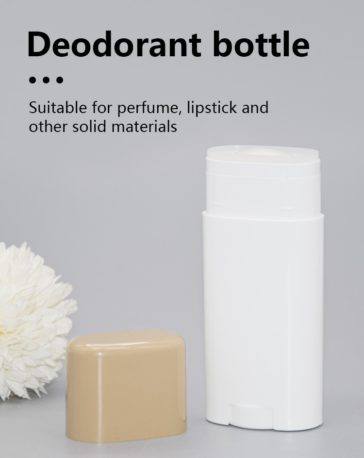 1.3oz / 40g PP Empty Refillable Oval Deodorant Container Sticks Twist Mechanism Cap