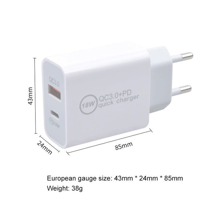 Qualcomm 3.0 Quick Charge 2 Port 18W USB C Wall Charger