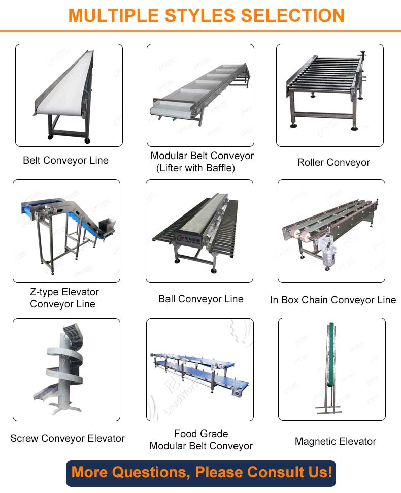 Vertical Vegetable Fruit Incline Flat PVC White Conveyor Belt System For Food Industry