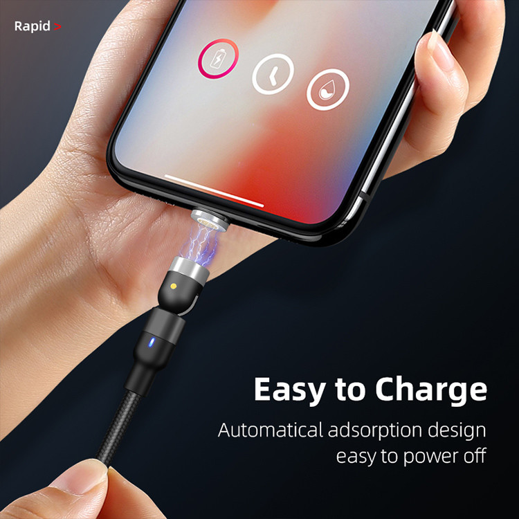 3Pin Data Transfer Magnetic 540 Degree 3A Micro Usb Cable