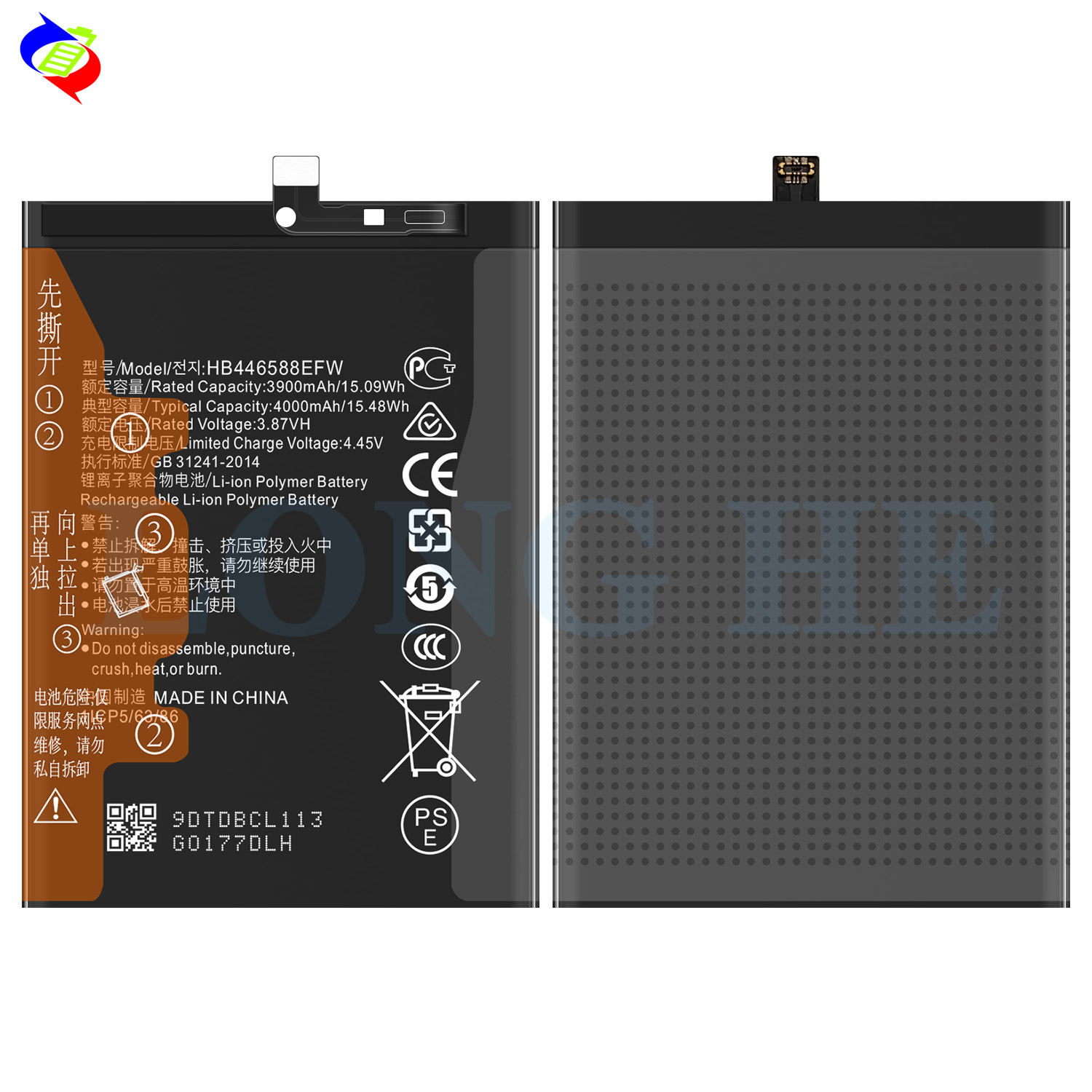 Smart Phone Rechargeable Battery HB446588EFW for Huawei Mobile 3.87V 4000mAh