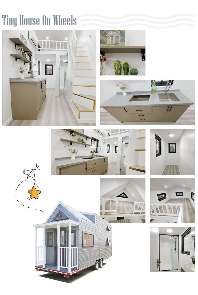 Modular Prefabricated Light Gauge Steel Structure Tiny House On Wheels With Trailer For Airbnb