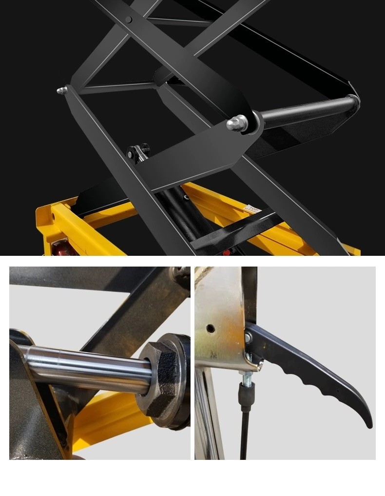 KAD 1760lbs Manual Crank Hydraulic Double Scissor Lift Table