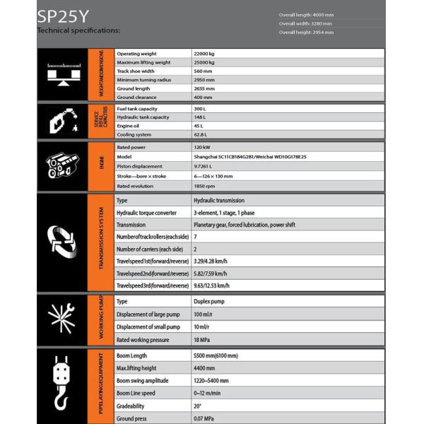 Hydraulic Tractor Pipe Layer , SHANTUI SP25Y 25T Crawler Pipelayer Equipment