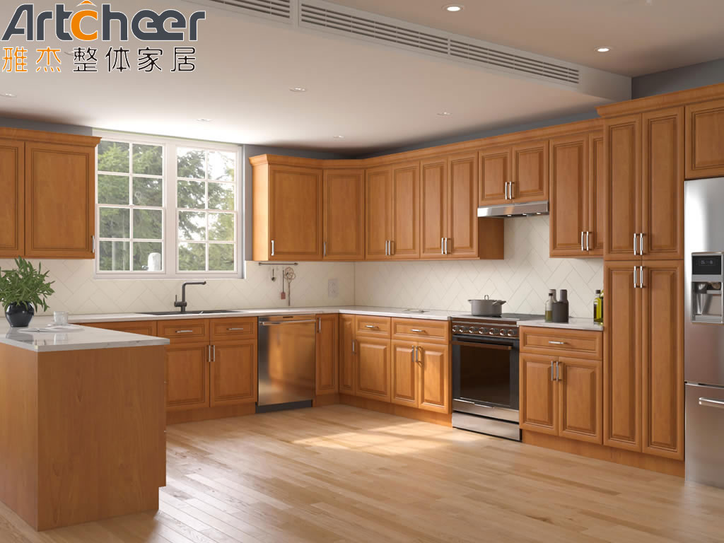 Modular Shape Solid Wood Modern Shaker Cabinets Traditional For Modern Homes