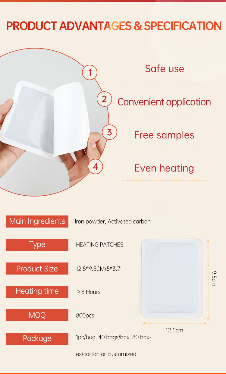 Shoulder Neck Heat Patch Self Heating Patch For Long Lasting Safely Use