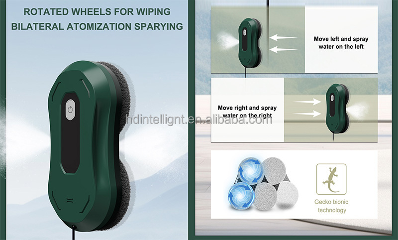 Language English 65dB Wireless Robot Window Cleaner 3 Mins/M2 Electric Window Cleaner Robot