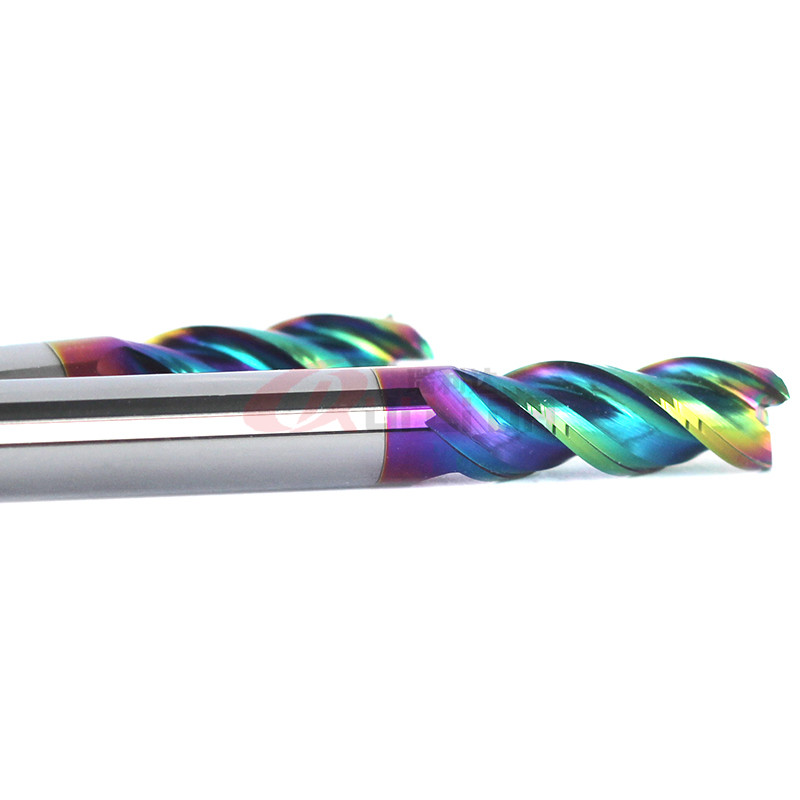 U Shape Dlc Coated 3 Flute CNC Cemented Carbide Square End Mill For Aluminium