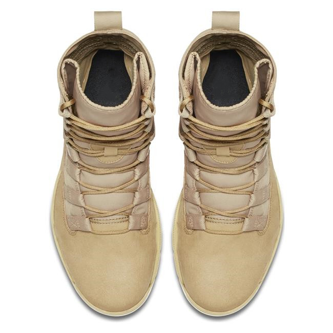 Khaki Genuine Leather Upper Boots Nylon Reinforced With Rubber Outsole