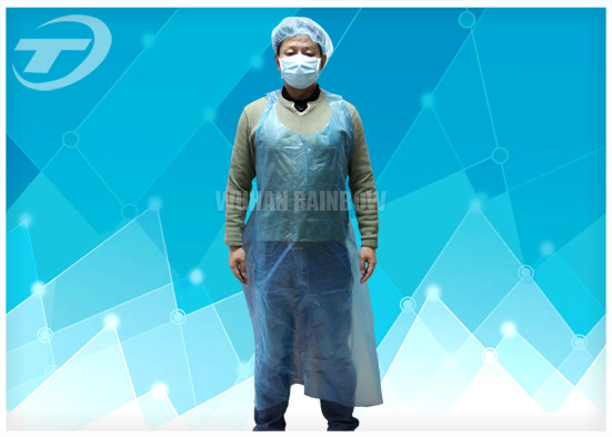 HDPE Disposable Plastic Aprons White Color 80 X 140 Cm , Plastic Coated Aprons