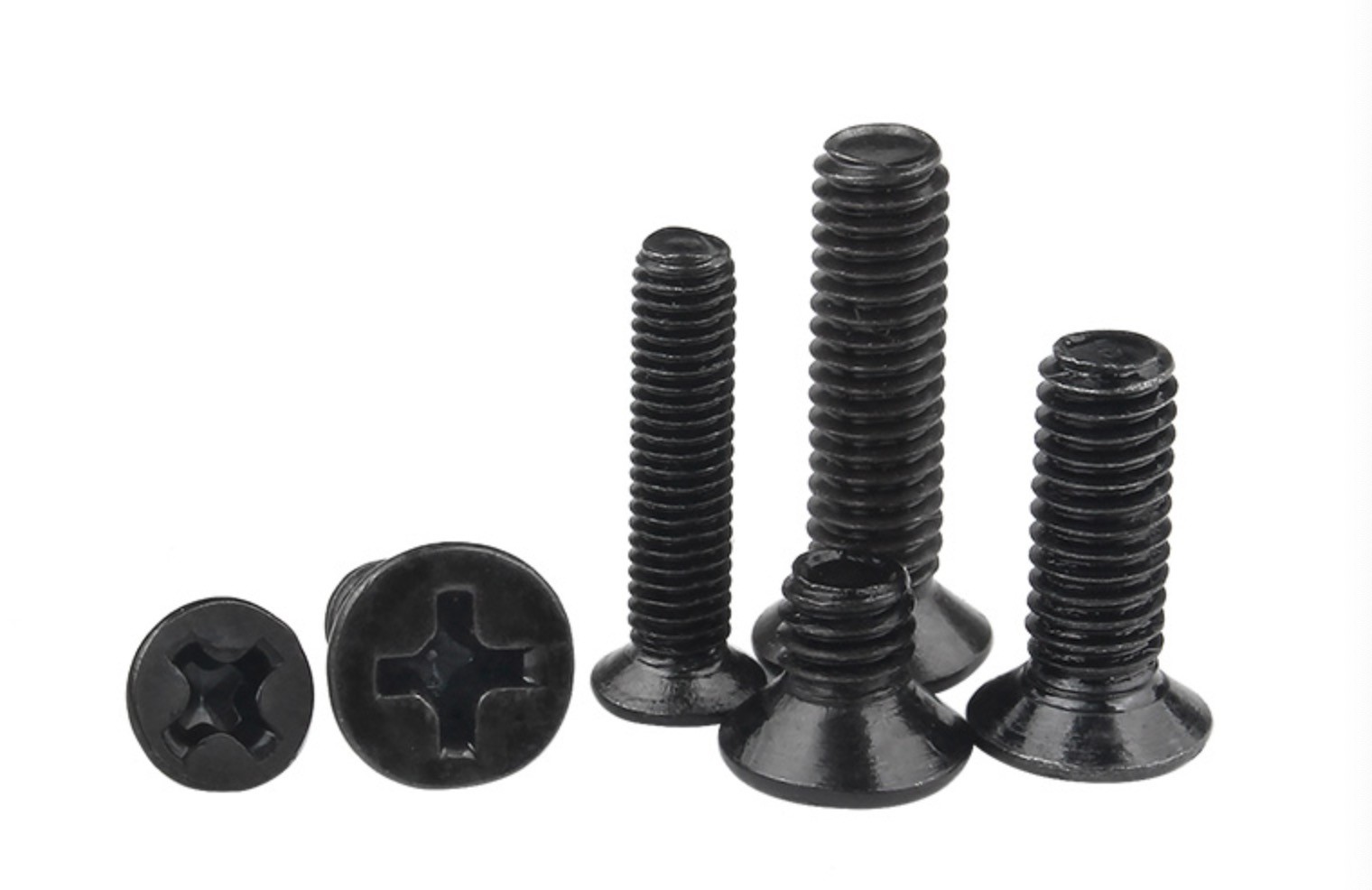 Black Zinc Plated Steel Countersunk Head Phillips Drive Machine Screws Flat Head Machine Screws