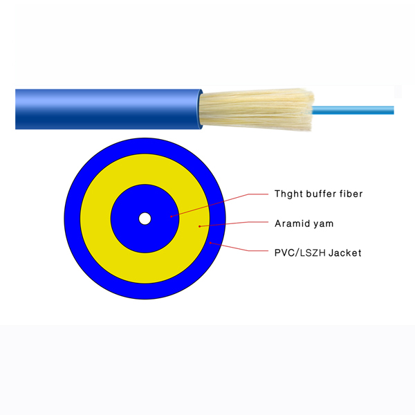 3mm GJFJV Indoor Simplex Single Mode Fiber Cable G652D with LSZH Sheath