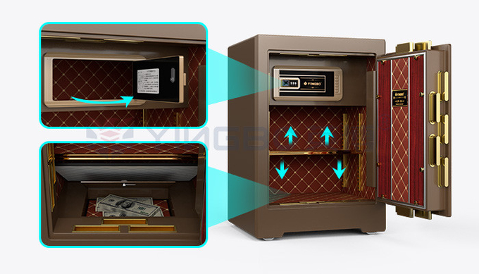 Dual Alarm Solid Steel Commercial Safe Box Bank Grade Biometric Fingerprint Lock 4 open ways