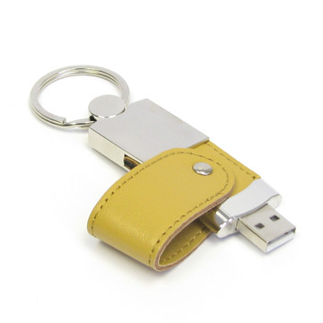 Metal 2.0 Leather USB Stick With Embossing / Laser / Print Logo