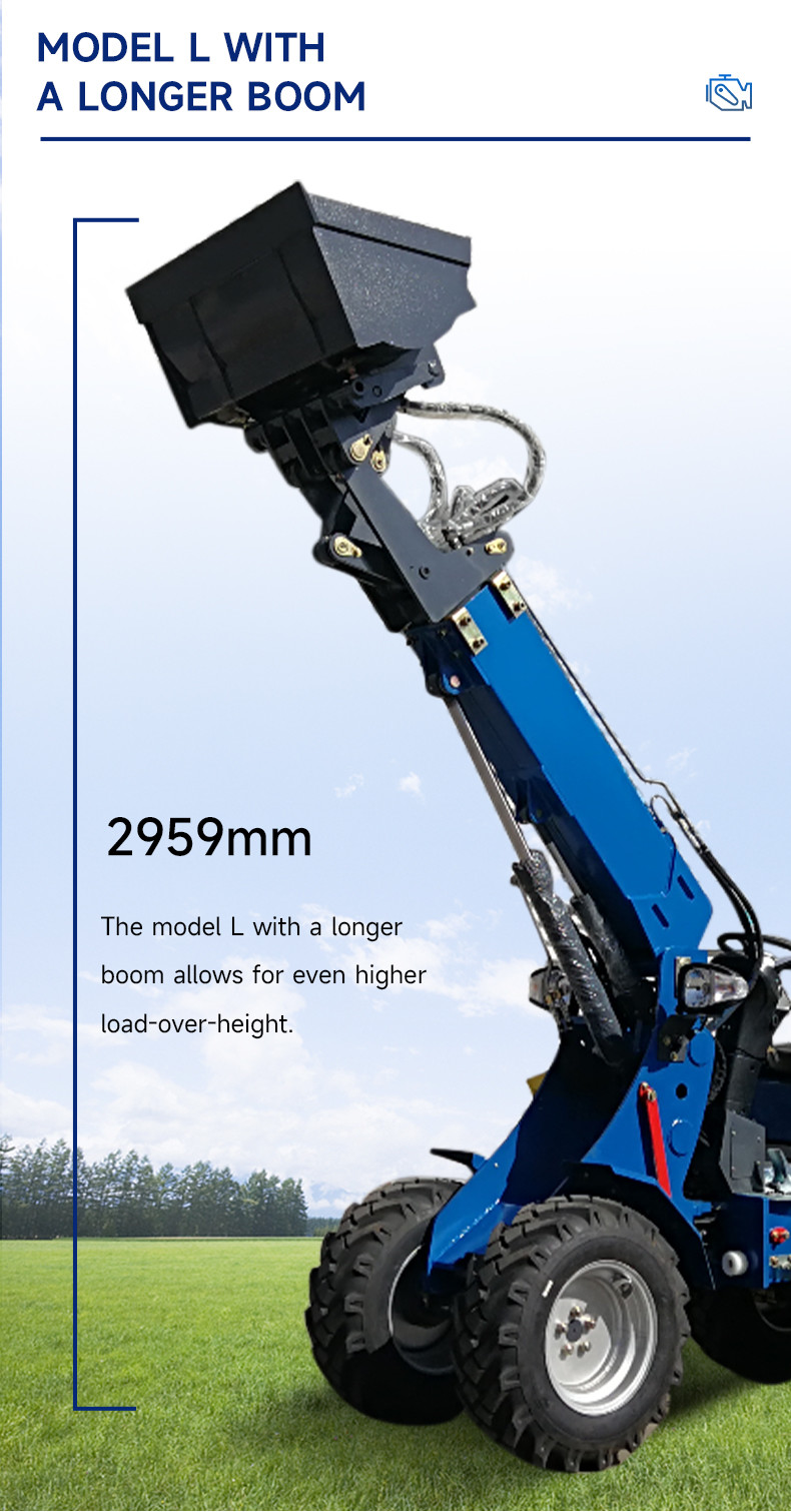 45° Dumping Landscaping Small Wheel Loader With 49° Steering Angle