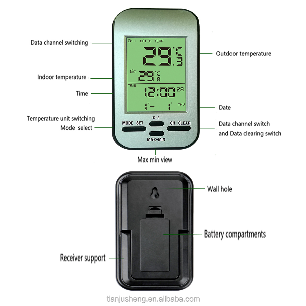 OEM, ODM, OBM Outdoor Swimming Pool Spa Fish Pond Wireless Water Thermometer Accurate Digital Display