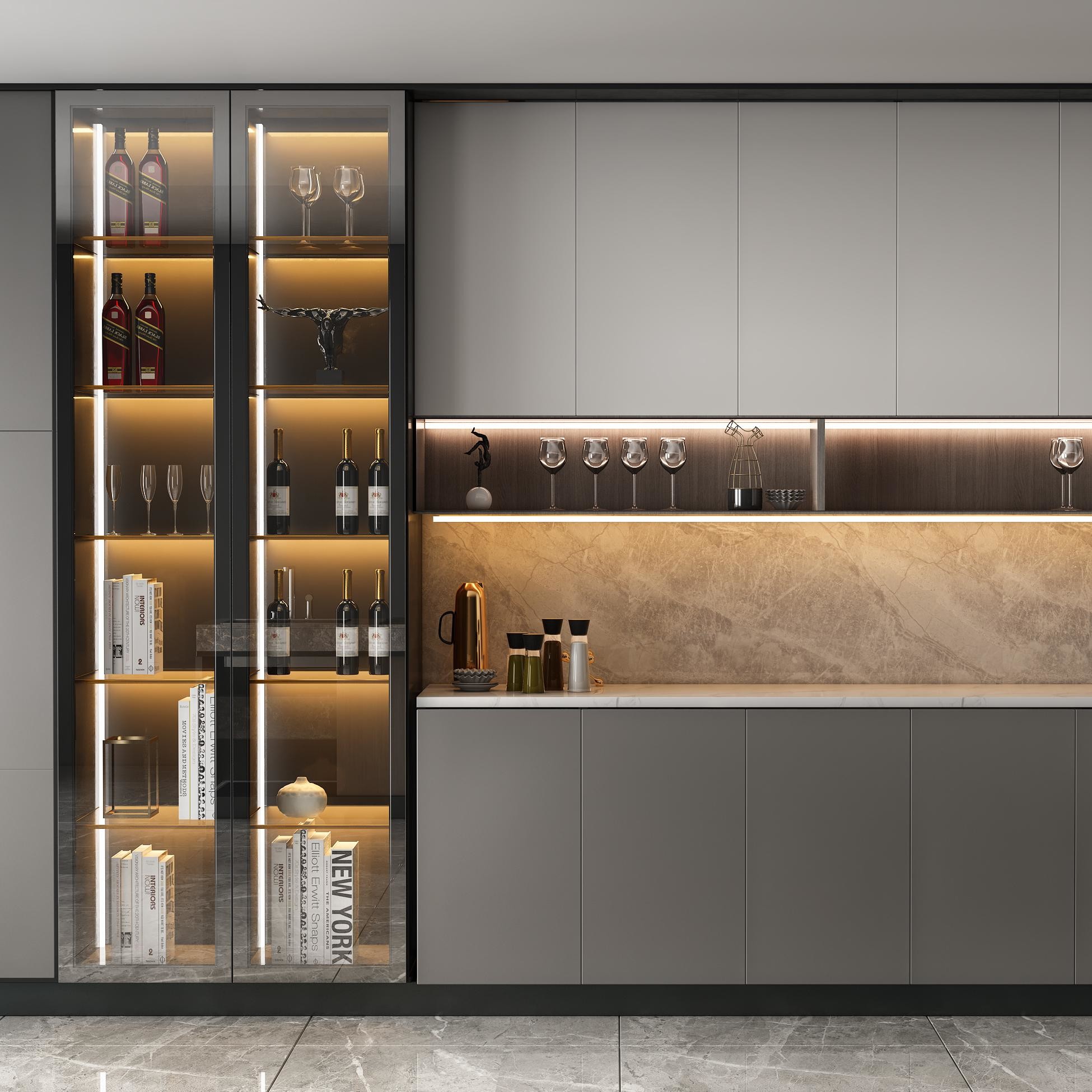 Simple Interior Design Wall Smart Melamine Kitchen Cabinets Wood Luxury Kitchen Unite Modern