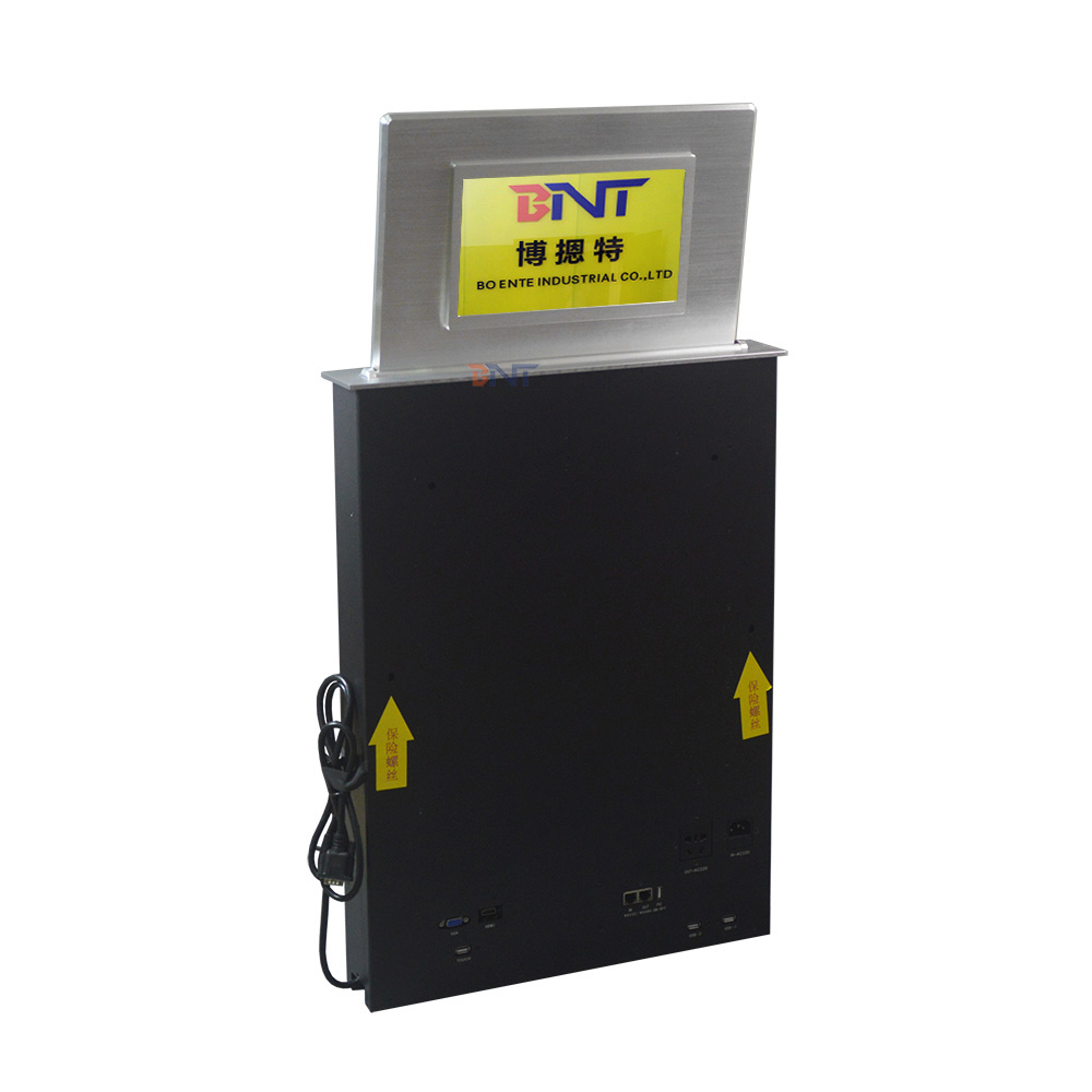 New design conference system lcd monitor lift mechanism with backside name screen