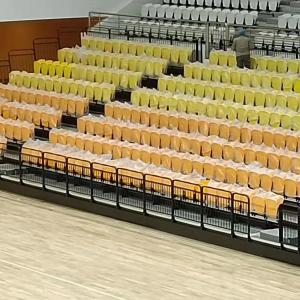 China 100 Seats Retractable Bleacher Seating Wall Attached For Concert Hall Theatre on sale