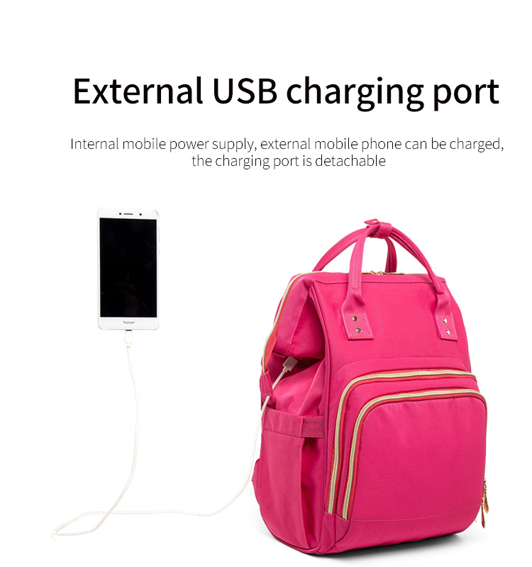 Multifunctional Adventure Diaper Bag Backpack With USB D Buckle Trailer Design