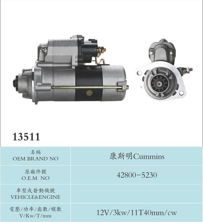 Durable Nippondenso Starter Motor For Truck Mouted Crane Silver Color 42800-5230
