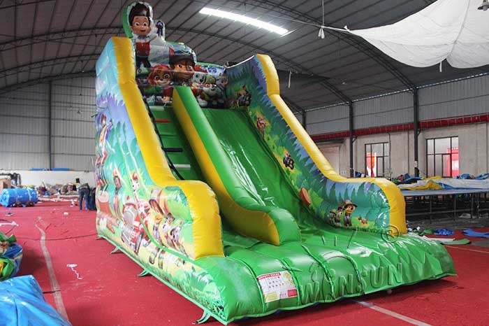 Amusement Park Toddler Inflatable Slide , Paw Patrol Theme Blow Up Slide