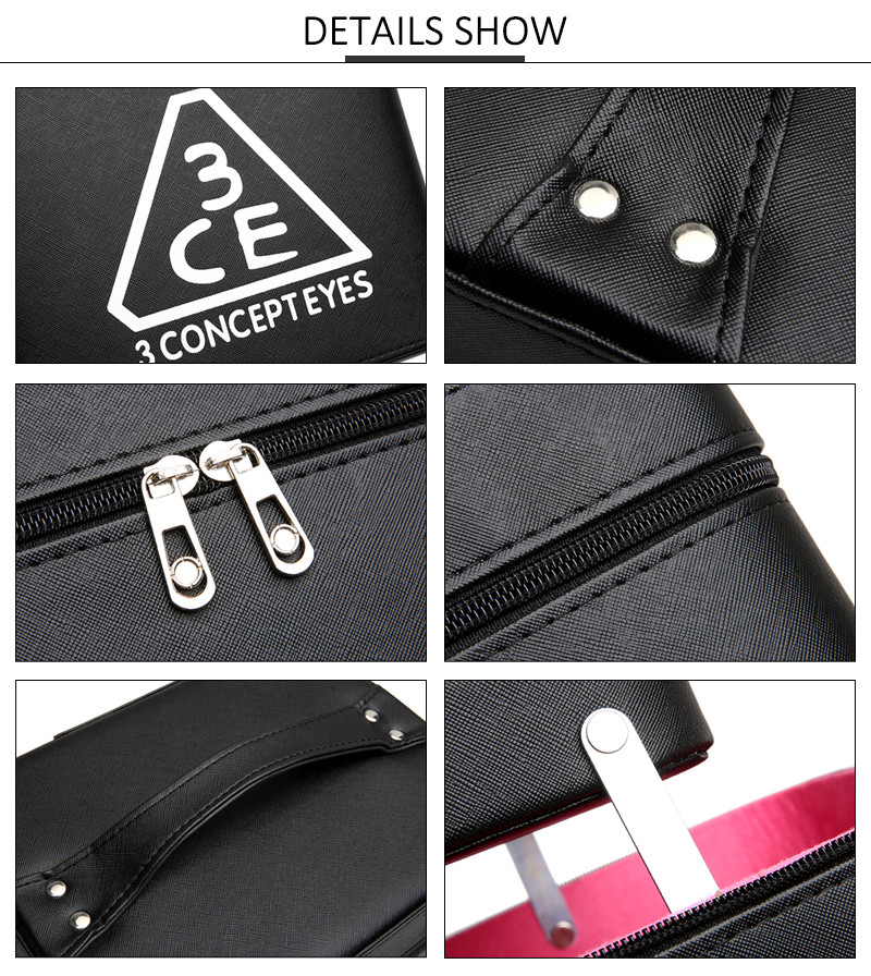 Zipper PU Makeup Bag Case