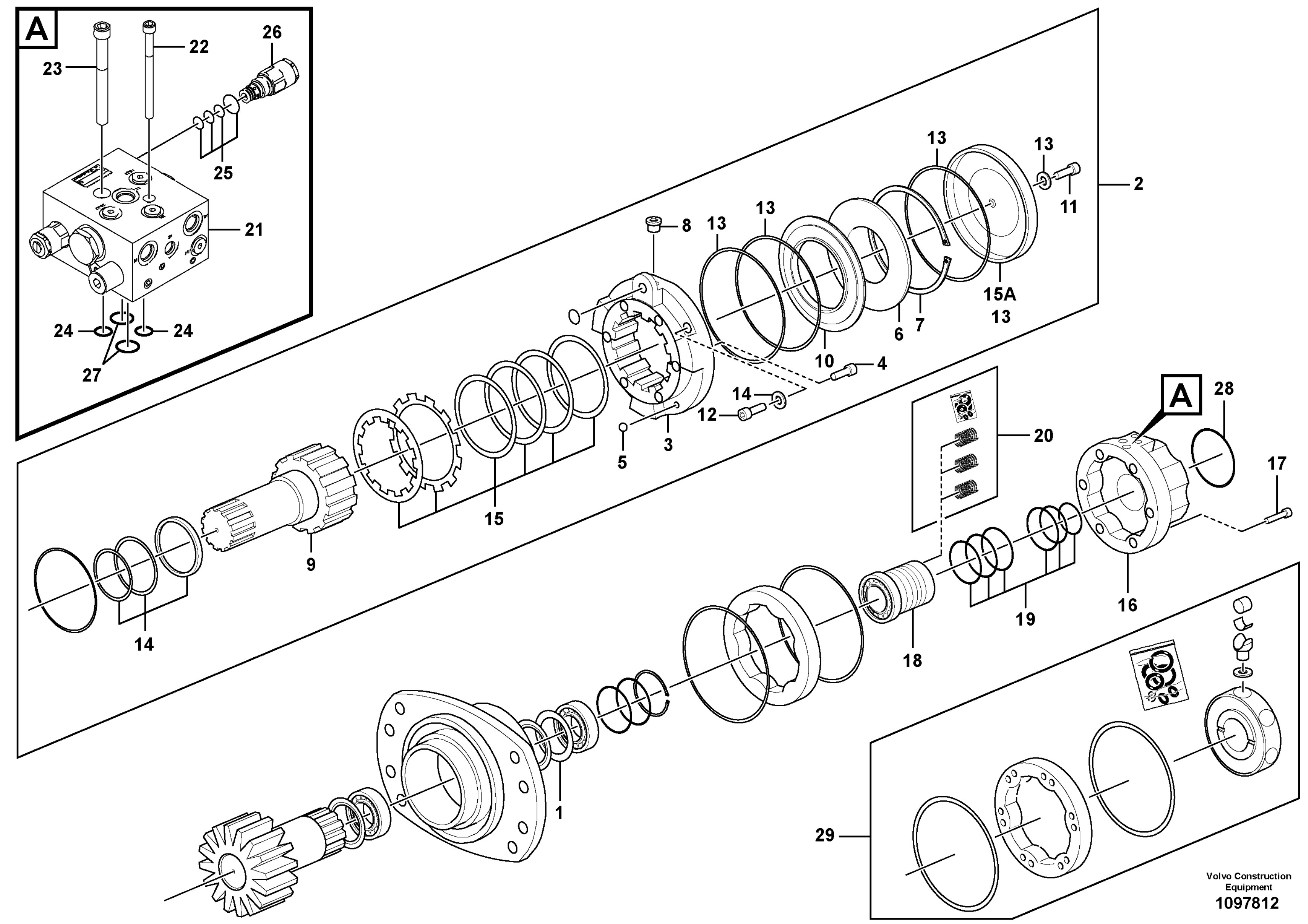 Vol-vo EC80 Excavator Gear Swing Planetary Spider Assy Steel Material