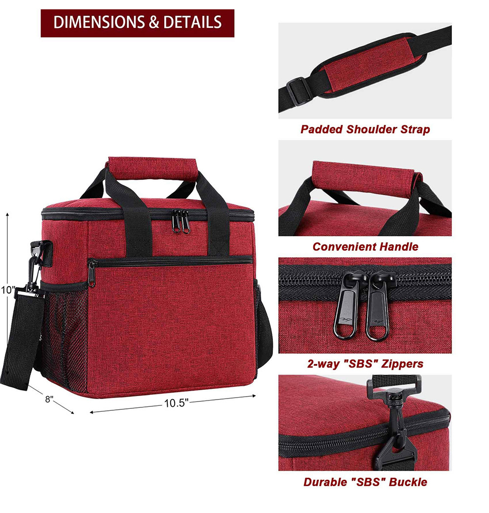 Water Resistant Thermal Cooler Lunch Bag For Travel