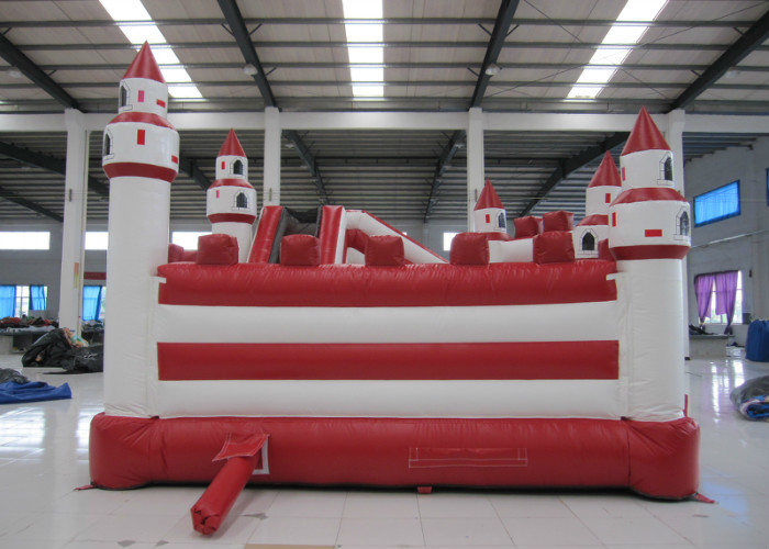 Simple inflatable jumping castle PVC material red color inflatable bouncer house with slide inflatable bouncy combo