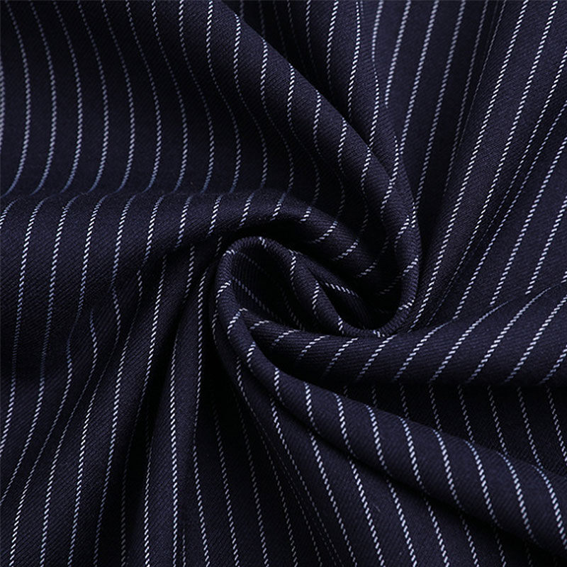 Business Men'S Suits Woven Stripe TR Suiting Fabric Viscose Polyester