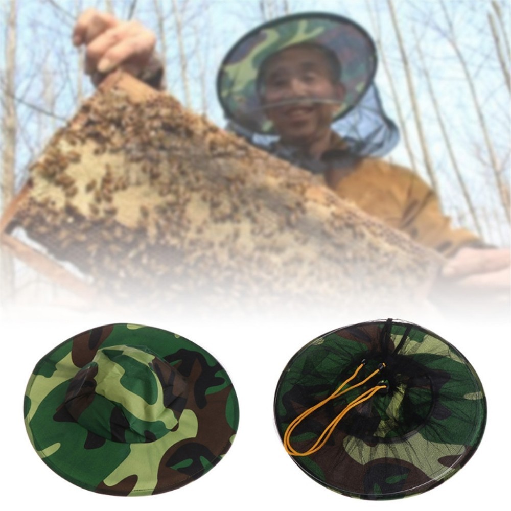 Beekeeping Protective Hat Single-Inner Layer Camouflage Bee Hat Polyester Material