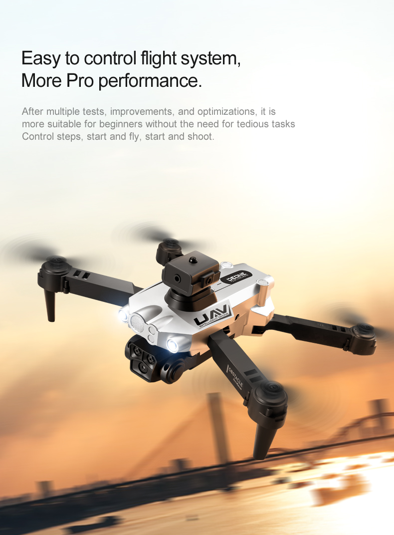 Portable 4k Drone Professional with 3 Camera Wide Angle Optical Flow Localization 360 Obstacle Avoidance Quadcopter