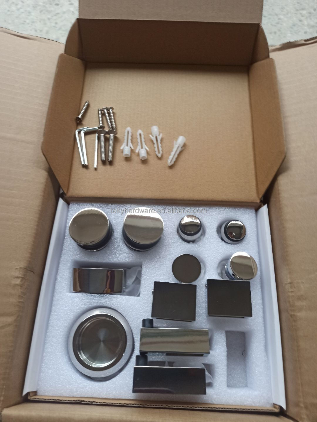 Mirror Finish Sliding Glass Door Hardware Kit for Shower Barn Door Puerta de Ducha