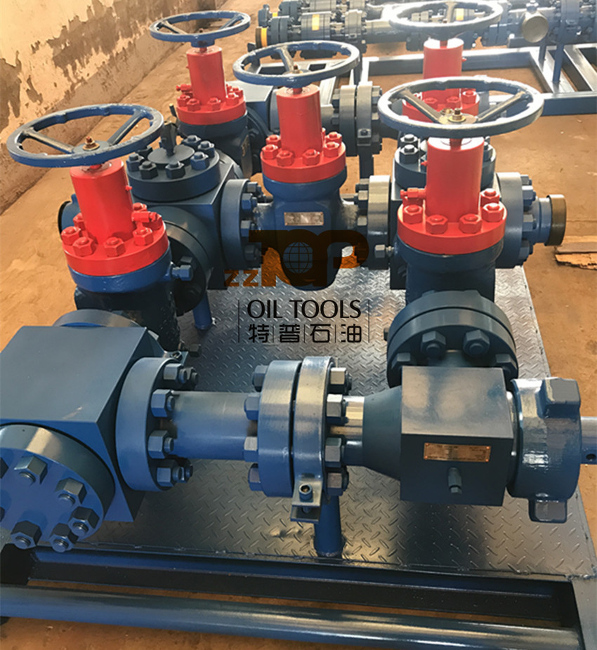 10000 Psi Skid Mounted High Pressure Choke Manifold Line Up For Surface Well Testing Operation