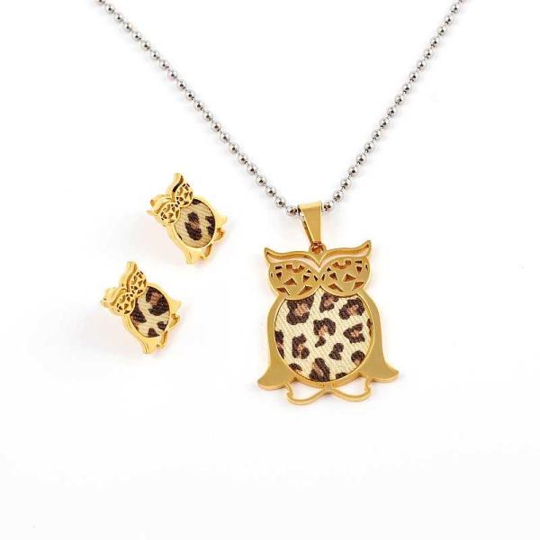 South American Fashion Stainless Steel Earrings With Matched Pendant Necklace