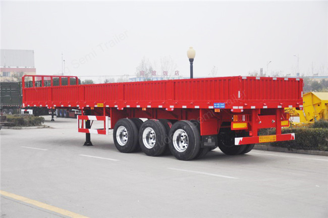 3 axles 50Tons Side wall semi trailer 40ft Flatbed trailers with side wall