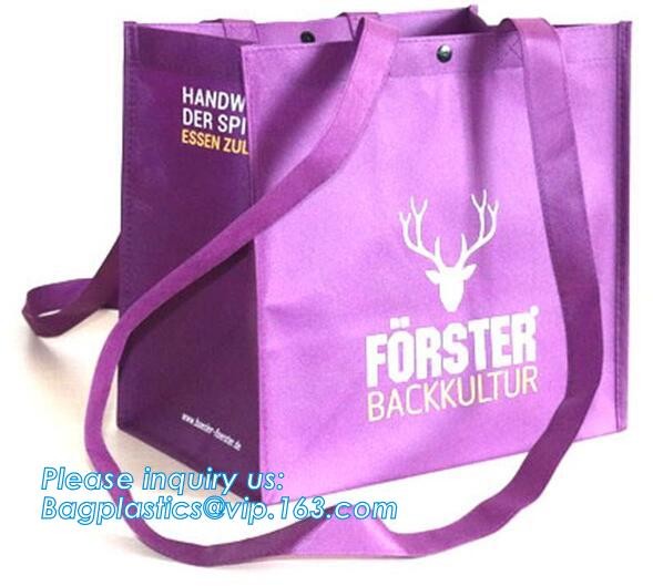 Promotional Custom LOGO Printed Gift Tote Shopping Non Woven Bag, Classic Black Non Woven Fabric Shopping Carry Bag Whol