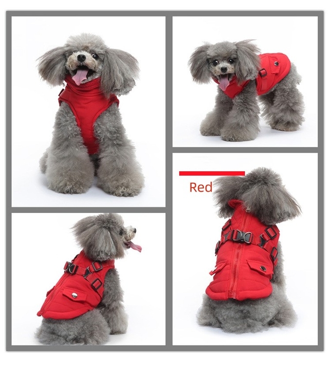 Winter Pet Jacket Dog Clothes Traction Zipper Pattern Stay Warm