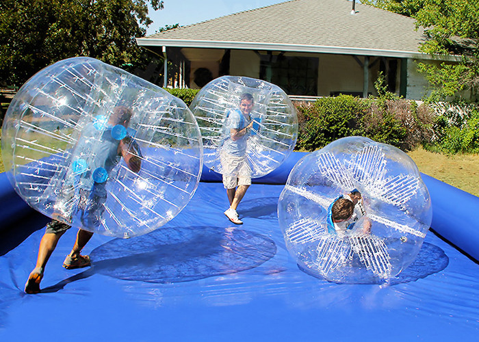 Adult Red Buddy Bumper Ball , Blue Human Inflatable Bumper Bubble Ball Logo Printed