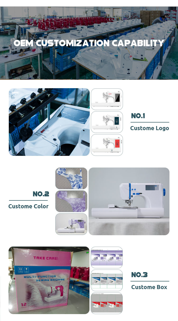 Mini CE Computerized Embroidery Machine 45W Electric Driven